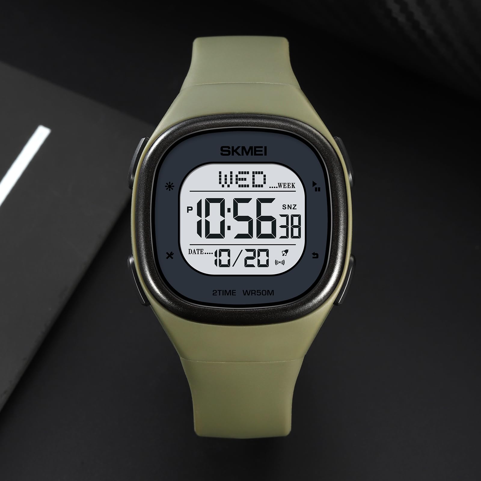 CakCity Mens Digital Watch Waterproof Wrist Watch for Women Sport Watch with Stopwatch Countdown Dual Time Square Digital Watches for Unisex