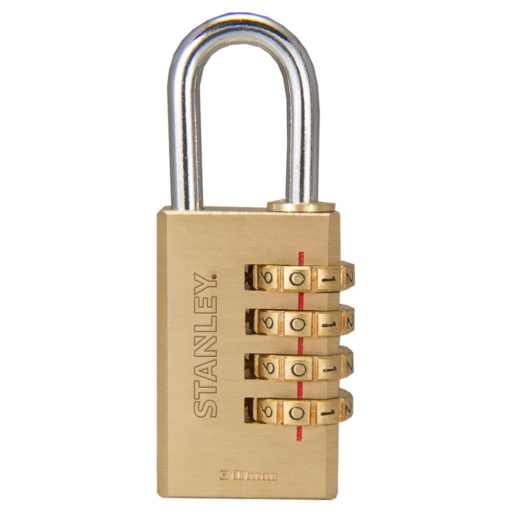 Stanley 30 mm Brass Combination Padlock