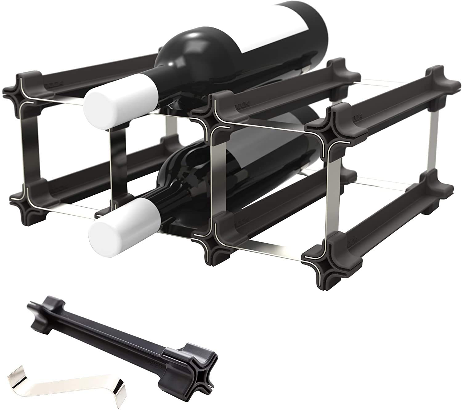NOOK Wine Rack Starter Kit 3 - Bottle Rack with Modular System - Practical Wine Rack Bottle Holder