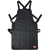 Pelocapa Barber Apron Hair Stylists Tools Apron Professional Waterproof Haircutting Apron with 3 Pockets, Black
