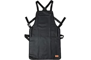 Pelocapa Barber Apron Hair Stylists Tools Apron Professional Waterproof Haircutting Apron with 3 Pockets, Black