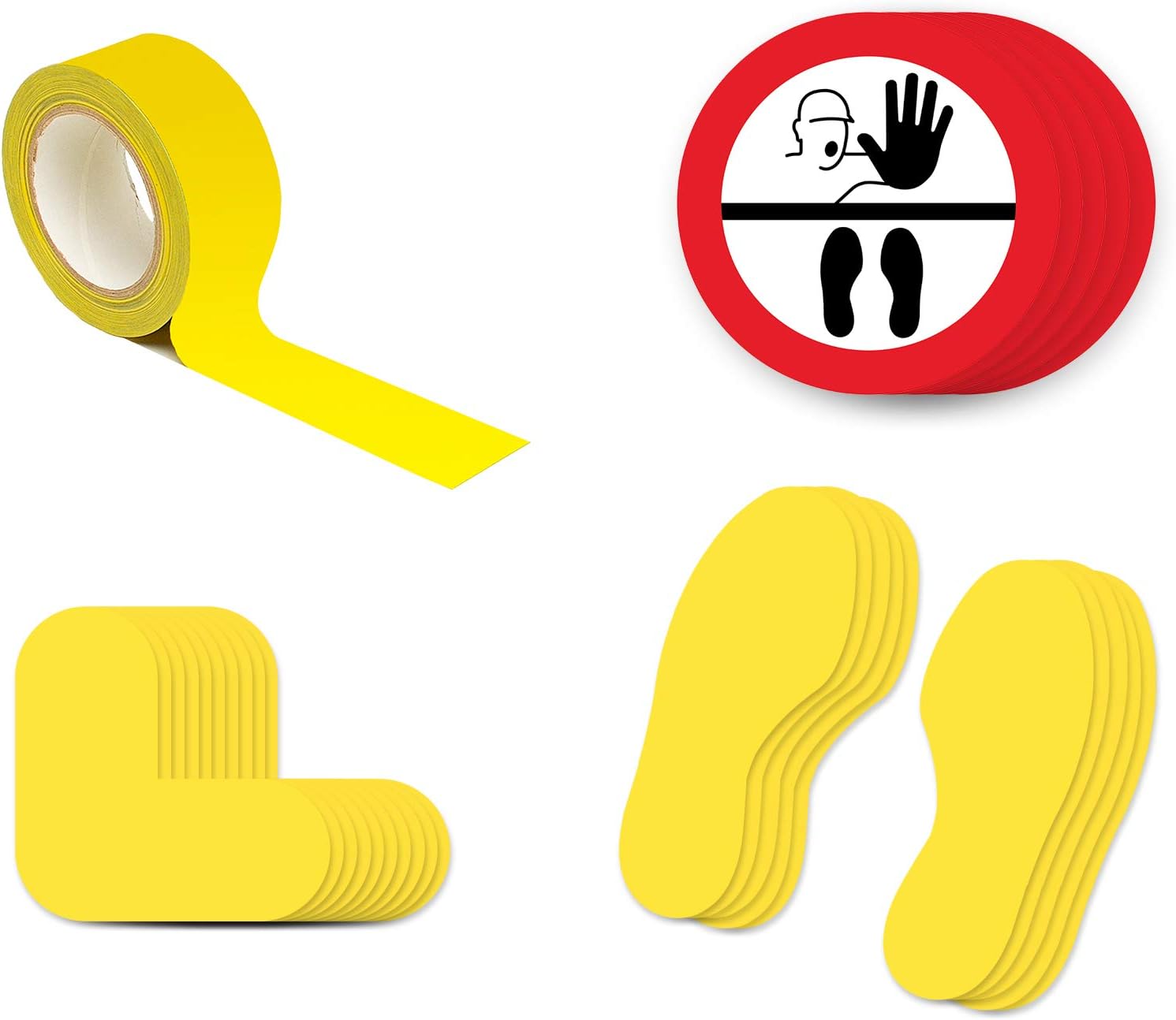 Covid-19 Floor Marking Kits - Safety Floor Signage - Social Distancing Floor Instructions (2B)