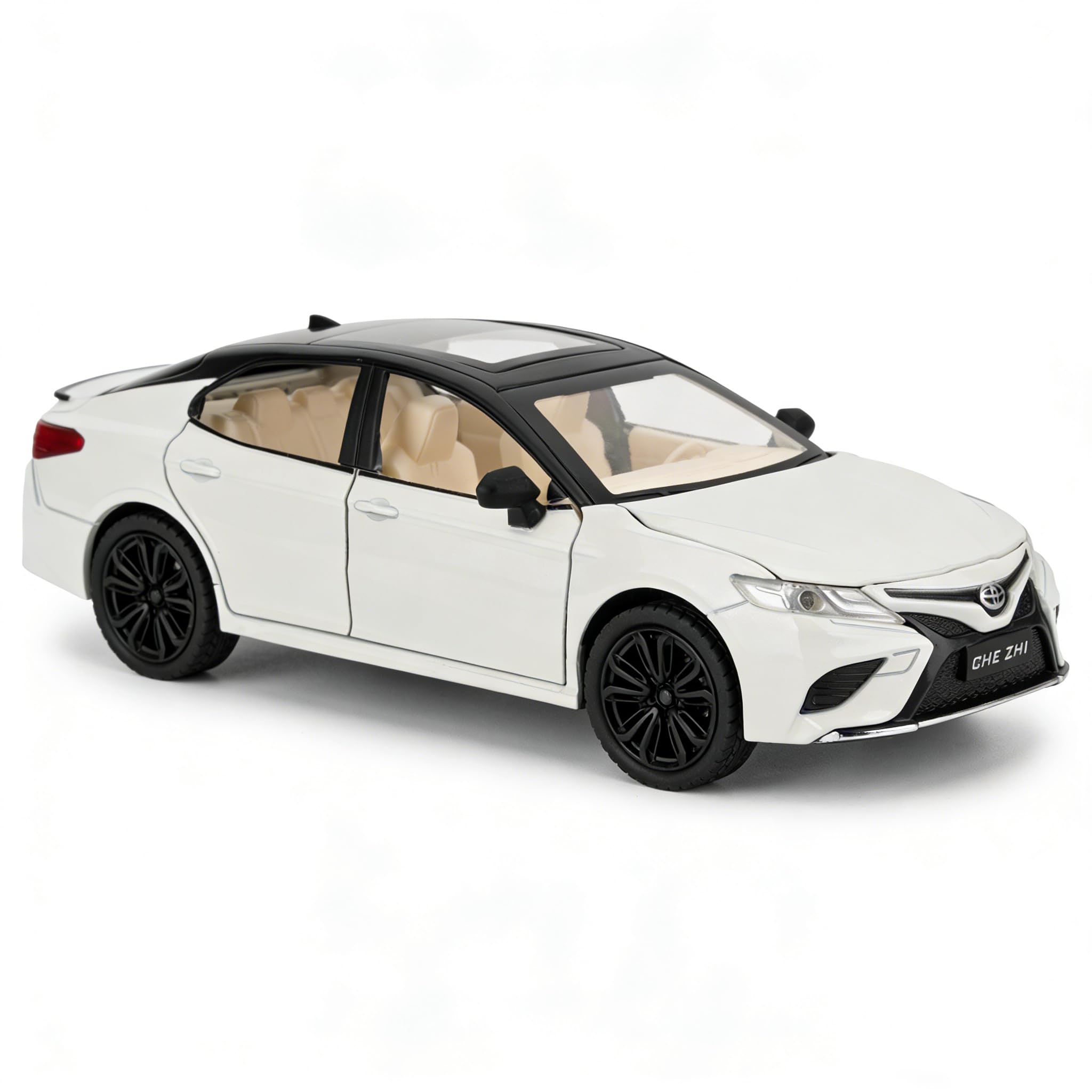 imtfzct 1/24 Toyota Camry Die-cast Model Car, Collectible Alloy Model with Sound and Light Function and Pullback Function, White — image 1