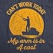 Crazy Dog Mens T Shirt I Can't Work Today My Arm is in A Cast Funny Fishing Fathers Day Tee