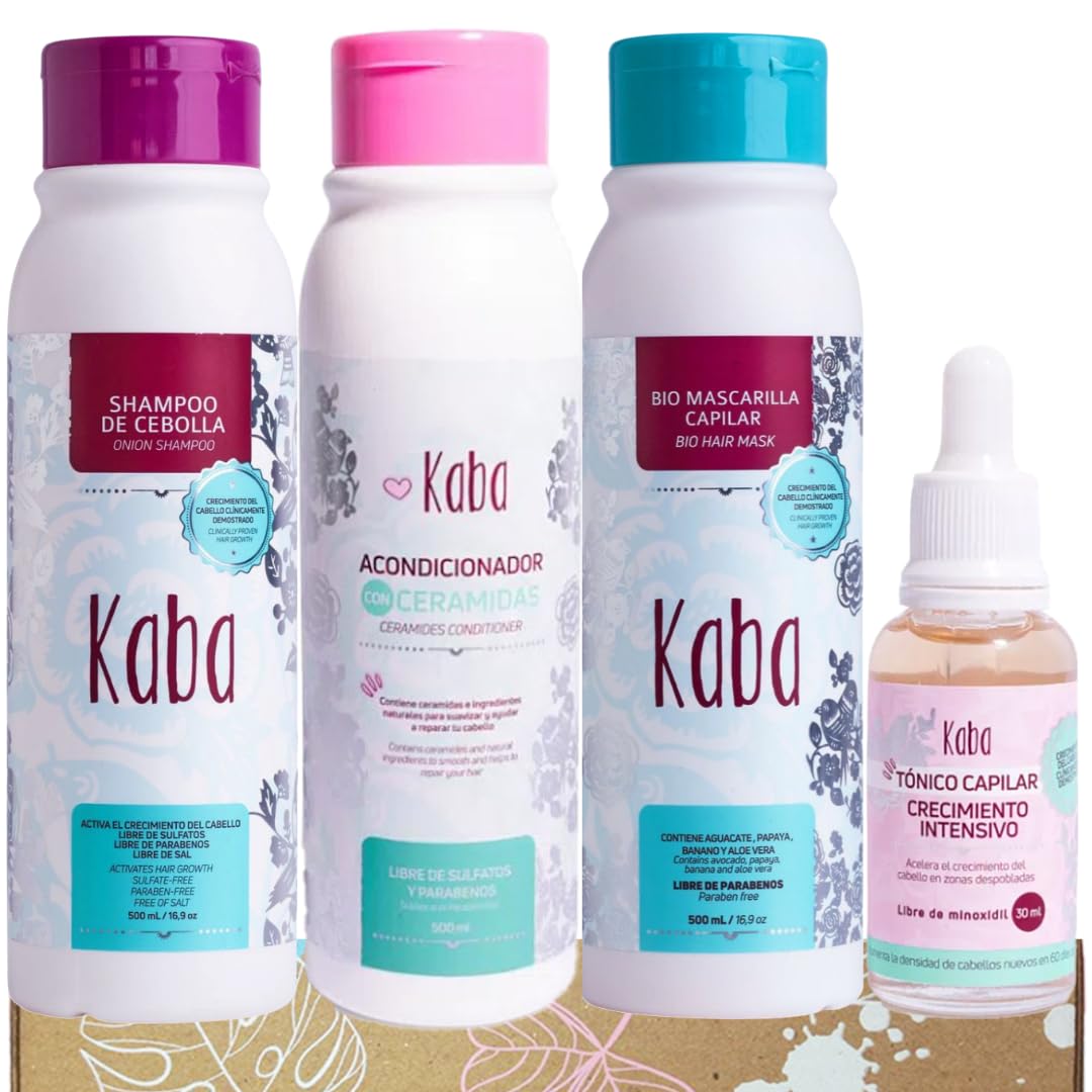 Kit Kaba Mua KABA Shampoo de Cebolla KABA (kit de 4) KABA Biomascarilla, KABA ...