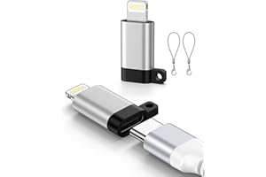 27W USB C to Lightning Adapter Fast Charging Data Sync, USB C Female to Lightning Male Adapter for iPhone/ iPad/ Airpods, 2 P