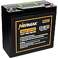 NERMAK 12V 18Ah Lithium LiFePO4 Deep Cycle Battery, 2000+ Cycles Lithium Iron Phosphate Rechargeable Battery for Solar Power, UPS, Lighting, Marine, Scooters, Fish Finder and More, Built-in 20A BMS