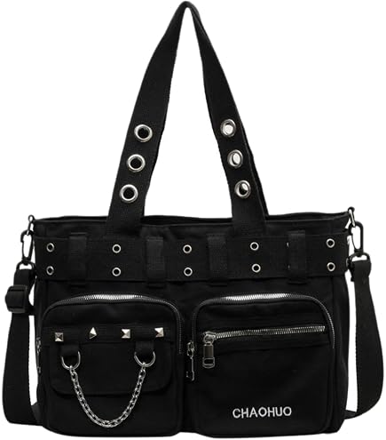 バッグ coach grunge messenger bag y2k black Amazon.com: Grunge Tote Bag Y2K Hippie Large Capacity Purse Goth