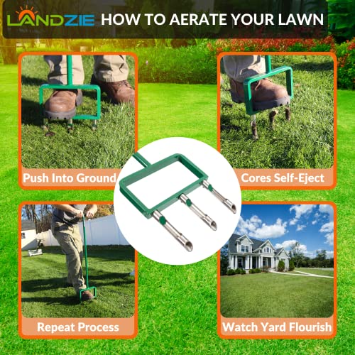 Landzie Fork Lawn Aerator Manual Coring Tool 42 Inch Heavy Duty