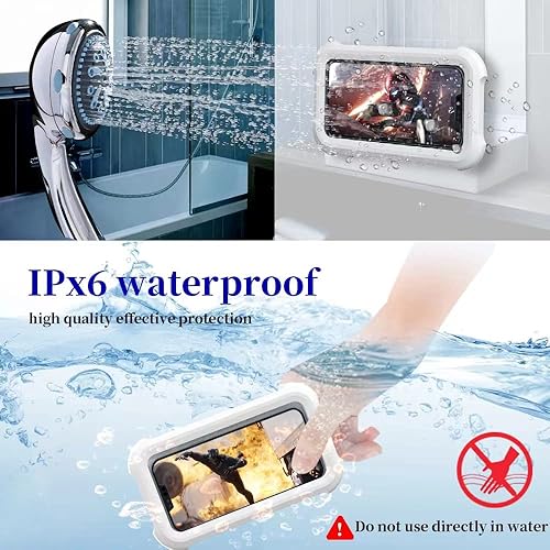Upgraded 480° Rotating Shower Phone Holder Waterproof Case with