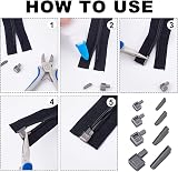 PH PandaHall 12 Sets Metal Zipper Latch Slider Retainer 3 Color Sizes view 4