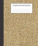 Paperback Composition Notebook: Faux Luxury Gold Glam College Ruled Notebook Lined School Journal Book