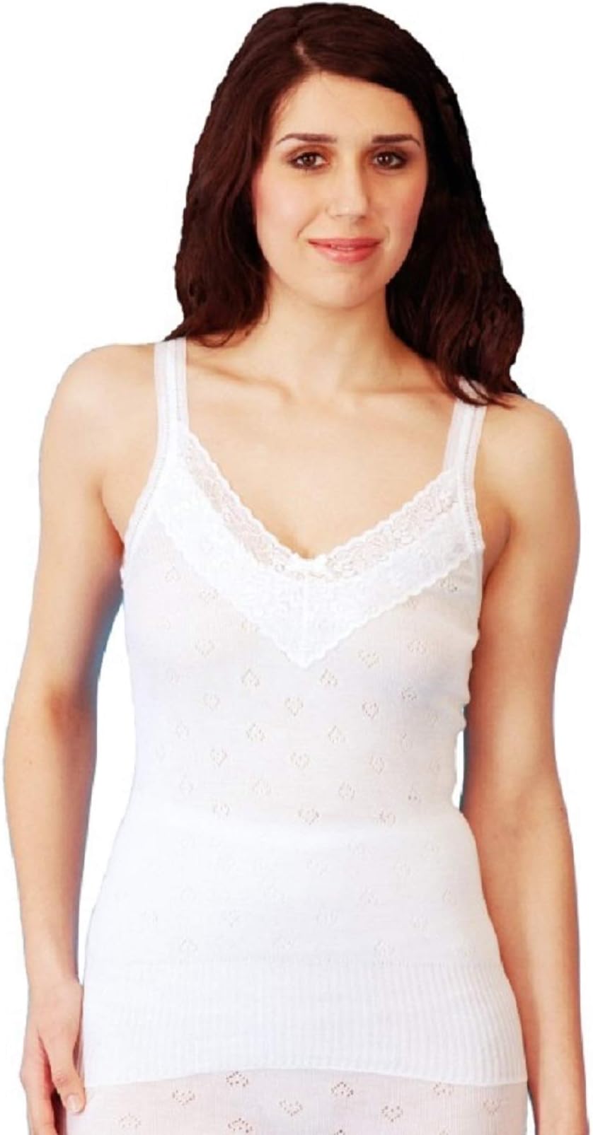 Ladies Thermal Sleeveless Camisole Vest Winter Underwear White