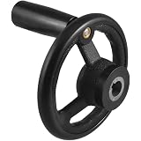 Akozon Riffel-Handrad Schwarz – 8x63 Mm, Bakelit, Mit Drehgriff, Für Dreh- & Fräsmaschinen, Ersatzteil