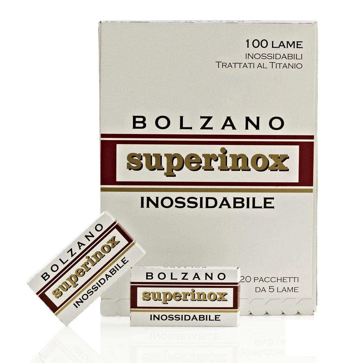 FEINTECHNIK Bolzano Superinox Double Edge Razor Blades, 100-Count
