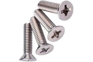 VAMUOEFL #6-32 x 1/2" Phillips Flat Head Machine Screws, Stainless Steel 304 (18-8), UNC Coarse Thread, Countersunk Head Machine Screws, 50Pcs