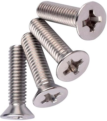 M5 (5mm X 40mm) - Pack Of 50 - DIN 965 - Phillips Countersunk Machine Screws Flat Head A2 Stainless Steel F03BC