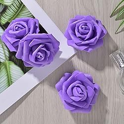 IPOPU Artificial Rose Flower Heads, 100 Pcs Real