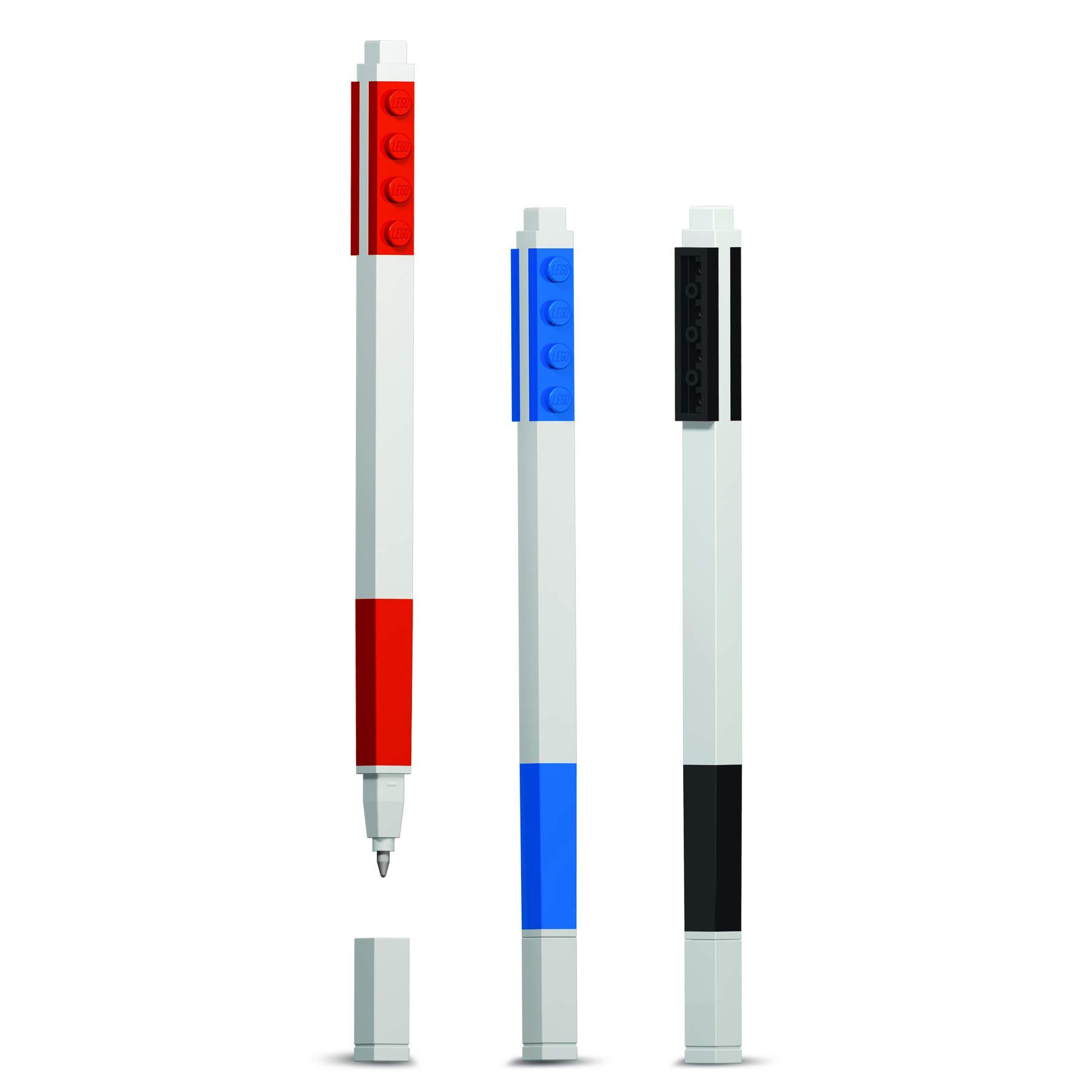 IQ LEGO Stationery Colored Gel Pens 3 Pack with Building Bricks (51513), Back to School, Teacher Classroom Supply