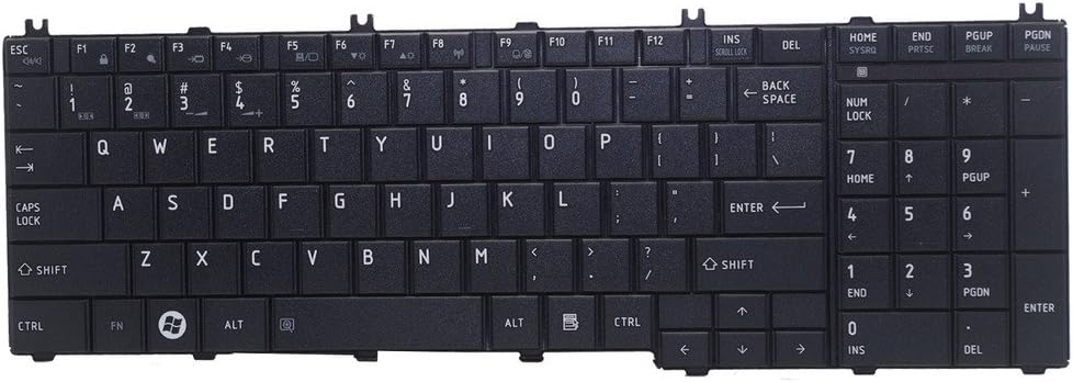 Dosens Keyboard Replacement Compatible for Toshiba Satellite C655 L655 C655D L655D Laptop US Layout Black