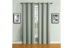 Warm Home Designs 1 Pair (2 Panels) of Long Length 37" x 96" Textured Moss Green Color Insulated Thermal 100% Blackout Curtains for Bedroom with Grommets. Total Width is 74 Inches. MA Moss Green 96
