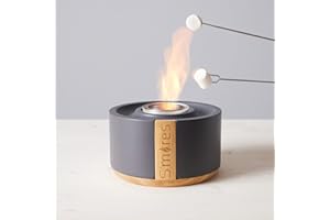 TERRA FLAME TerraFlame Portable Indoor and Outdoor Smokeless Clean Burning Gel Fuel Tabletop S'Mores Roaster - Gray