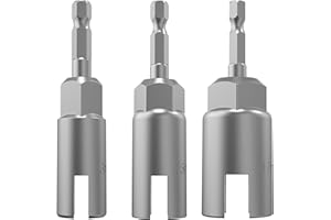 XZUHYE 3 Pack 1/4" hex Shank nut Driver Power Wing nut Drill bit Socket Tool Drive kit, Slotted Wing nut Drill Sleeve Wrench Wrench kit, Panel nut Screw Eye C-Shaped Hook Bolt（ 13mm,15mm,17mm）