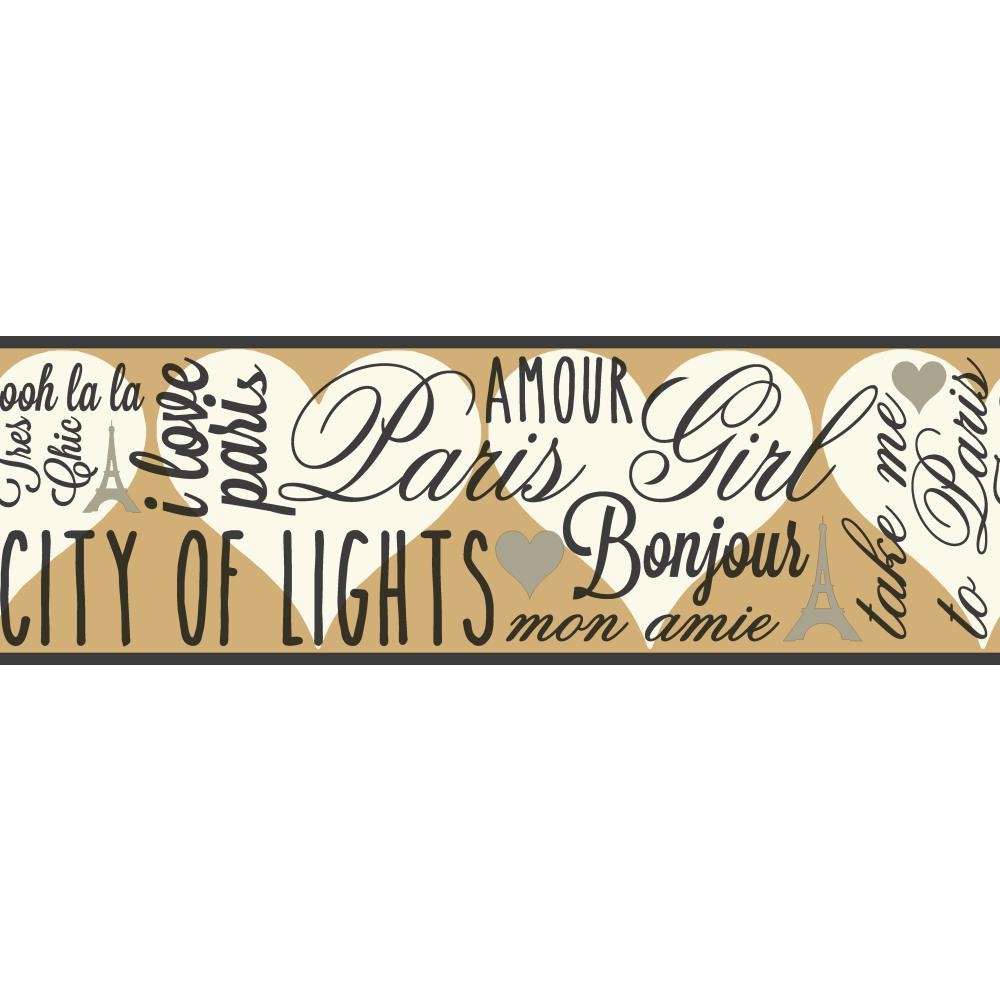 York Wallcoverings Brothers and Sisters V City of Lights Border, Metallic Gold/Cream/Black