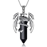 MAIBAOTA Dragon Necklace for Men Women Crystal Necklace Cool Mens Necklaces Dragon Jewelry Natural Gemstone Necklace
