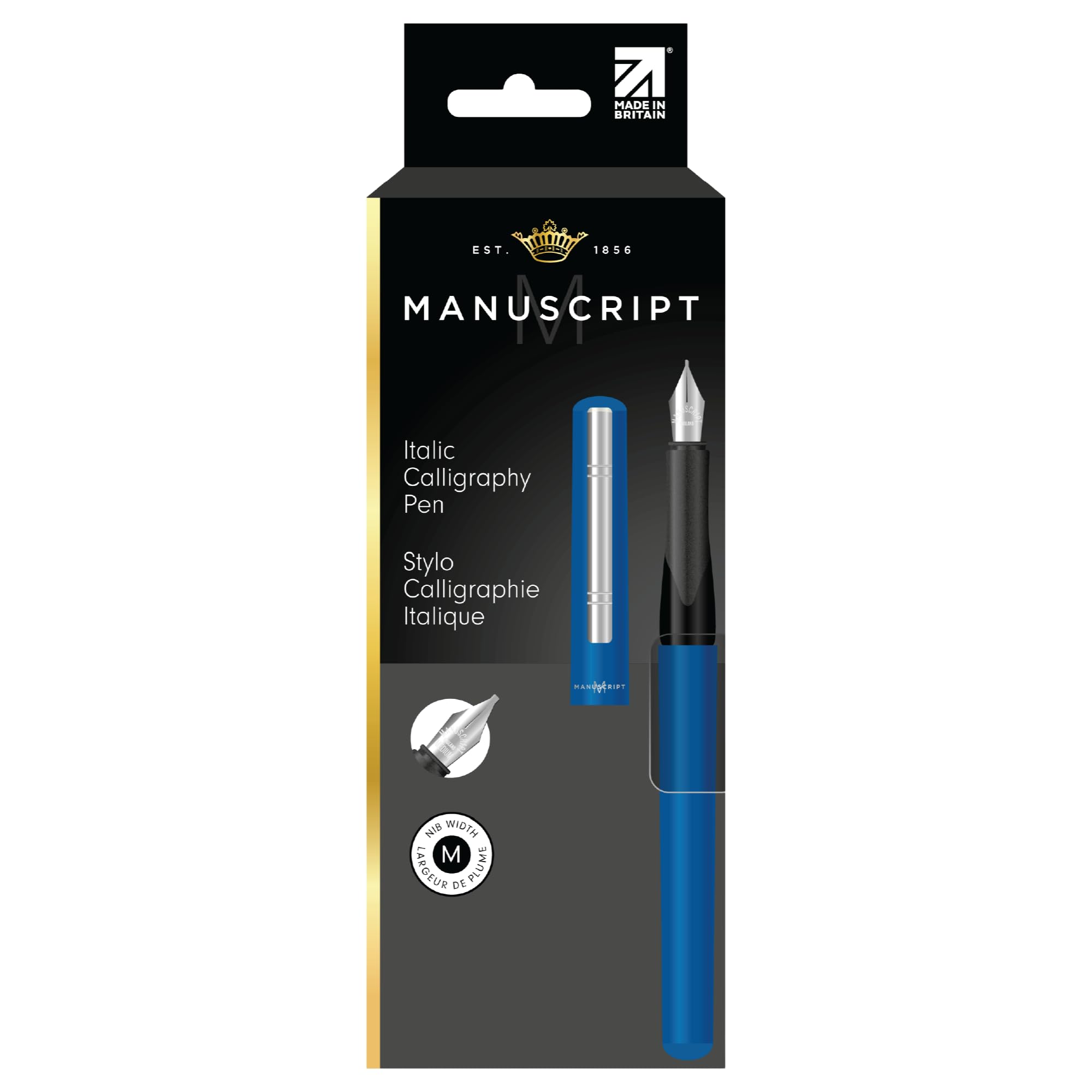 MANUSCRIPT Italic Calligraphy Fountain Pen (Right Hand) – Medium 1.1mm Nib with 2x Ink Cartridges & Converter, Calligraphy Pen Set for Beginners, Journaling & Creative Writing