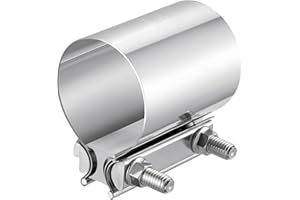 EVIL ENERGY Exhaust Clamp, Butt Joint Band Clamp Sleeve Coupler Stainless Steel for Pipes,Mufflers,Catalytic Converters (1, 2.5 inch)
