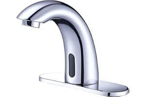 Yodel Faucet Touchless Bathroom Sink Faucet - Automatic Motion Sensor Faucet - Battery or 110V AC Operated for Commercial Lavatory Bathroom,Chrome