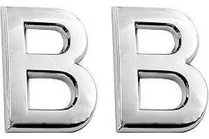 COBATA 2.75 Inch Adhesive House Numbers, Mailbox numbers, Street Door Numbers, Self-stick Address Signs for Apartments, Double Silver Letter B
