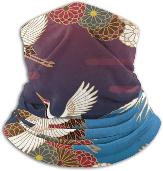 Amazon 富士山ツルと菊の花 ネックウォーマー フリース フェイスガード 多機能 冬 防塵 防寒 防風 バイク 登山 スポーツ 速乾 ヘッドバンド 男女兼用 服 ファッション小物 通販