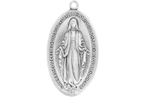 HEARTLAND STORE Heartland Men's Deluxe Sterling Silver Oval Miraculous Medal + USA Made + Chain Choice