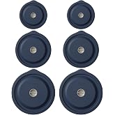 Replacement Lids for Pyrex 7200-PC 2 Cup and 7201-PC 4 Cup and 7402-PC 6/7 Cup, Silicone Round Storage Cover Lid for Anchor Hocking Glass Bowl 6 Pack Dark Blue