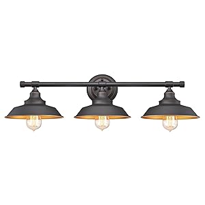 Westinghouse Lighting 6344900 Iron Hill Three-Light Indoor Wall Fixture Oil Rubbed Bronze Finish