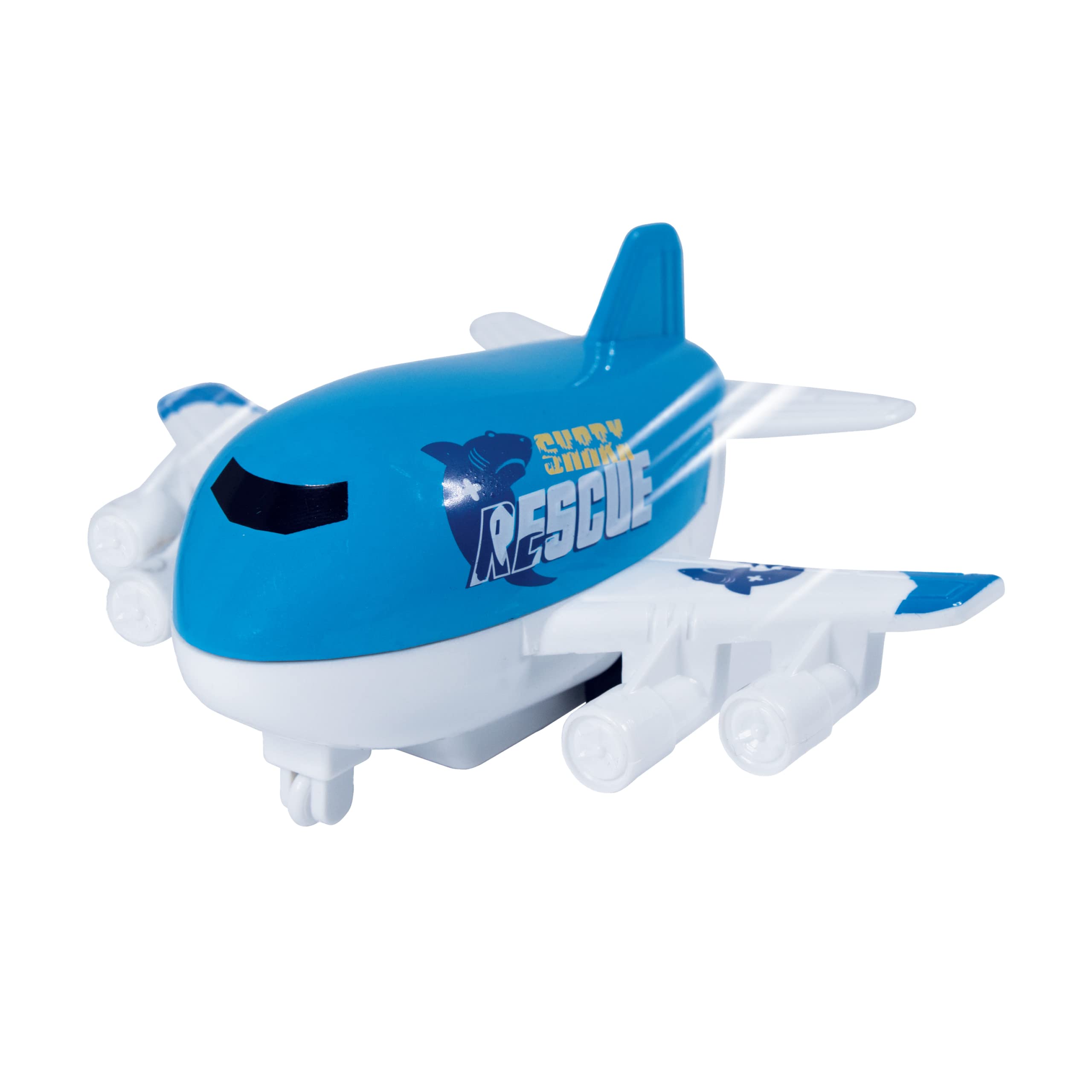 Deluxebase Patrol & Rescue Plane - Shark Toy Interactive Animal Rescue Airplane for Kids