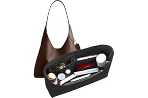DOIAPUOS Dupont Paper Purse Organizer Inserts for brooklyn 28 Insert Keeps Tote Handbag (Black)