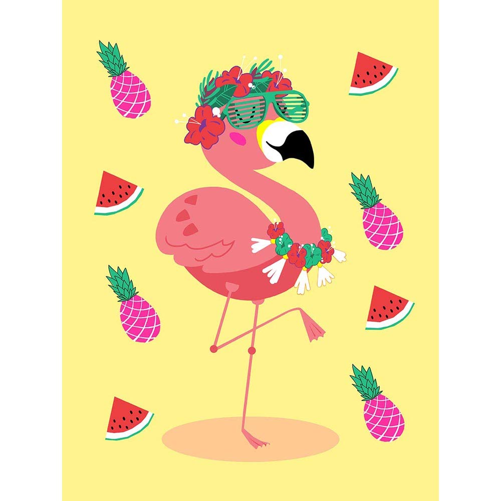 Wee Blue Coo Kawaii Flamingo Party Tropical Unframed Wall Art Print Poster Home Decor Premium — image 1