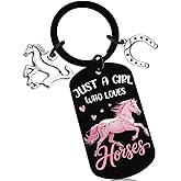 AOBIURV Horse Gifts For Women Horse Stuff For Girls Cool Gifts For Horses Lovers Horses Accessories For Christmas Valentine Mothers Day Thanksgiving Birthday Just A Girl Who Loves HORSES Keychain