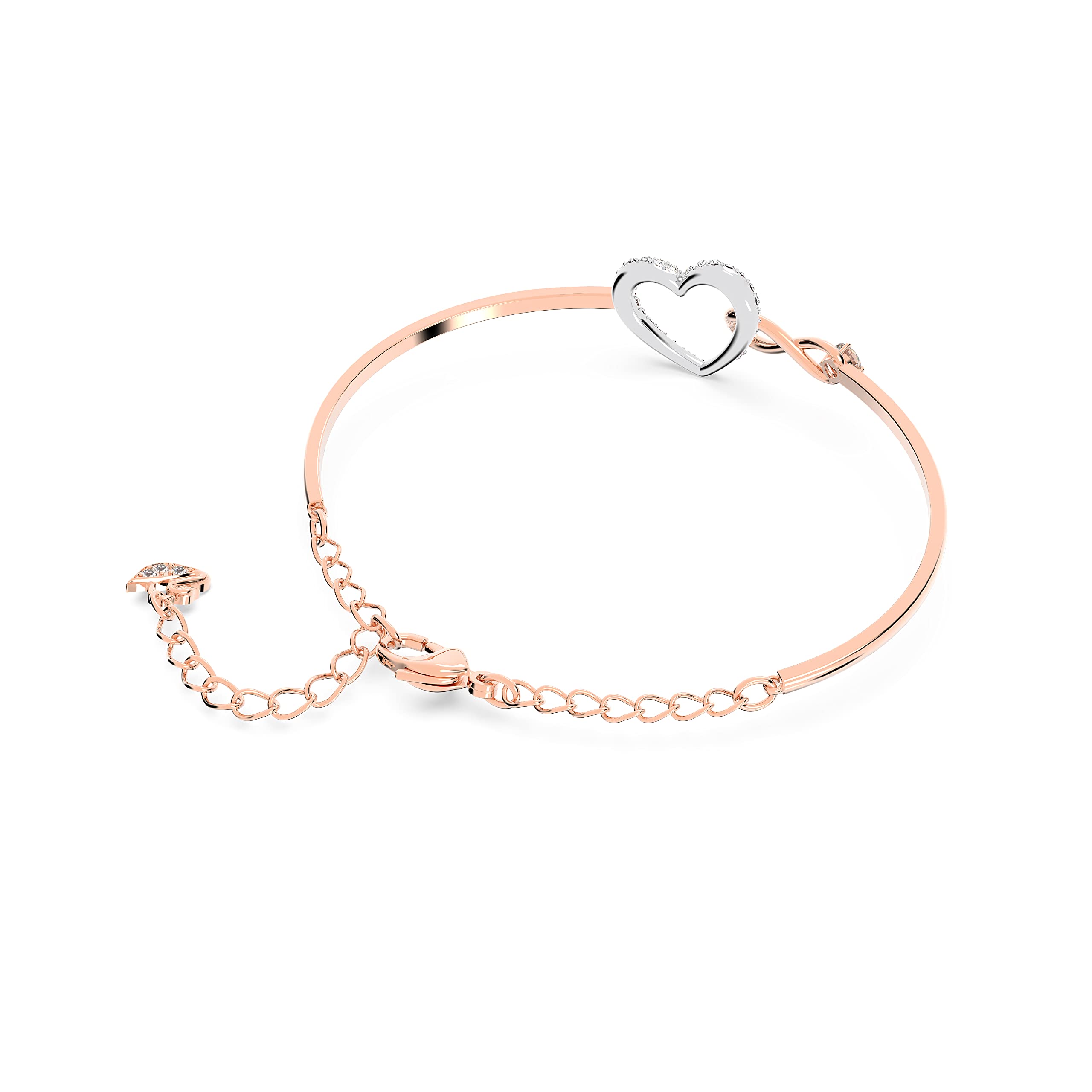 Swarovski Infinity Heart Jewelry Collection, Necklaces and Bracelets, Rose Gold & Rhodium Tone Finish, Clear Crystals