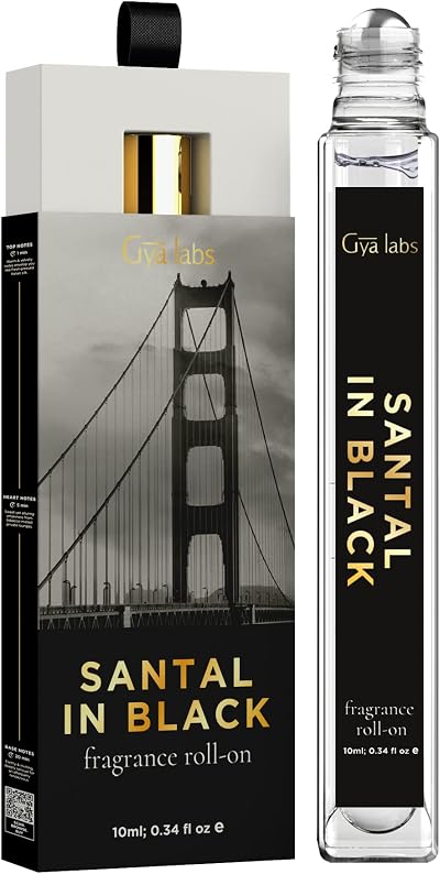 Gya Labs Santal in Black Fragrance Oil Roll On Perfume Men Women 10ml Travel