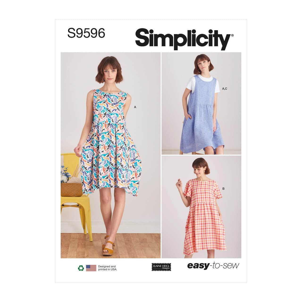 Simplicity SS9596A Misses Dress A (XS-S-M-L-XL)