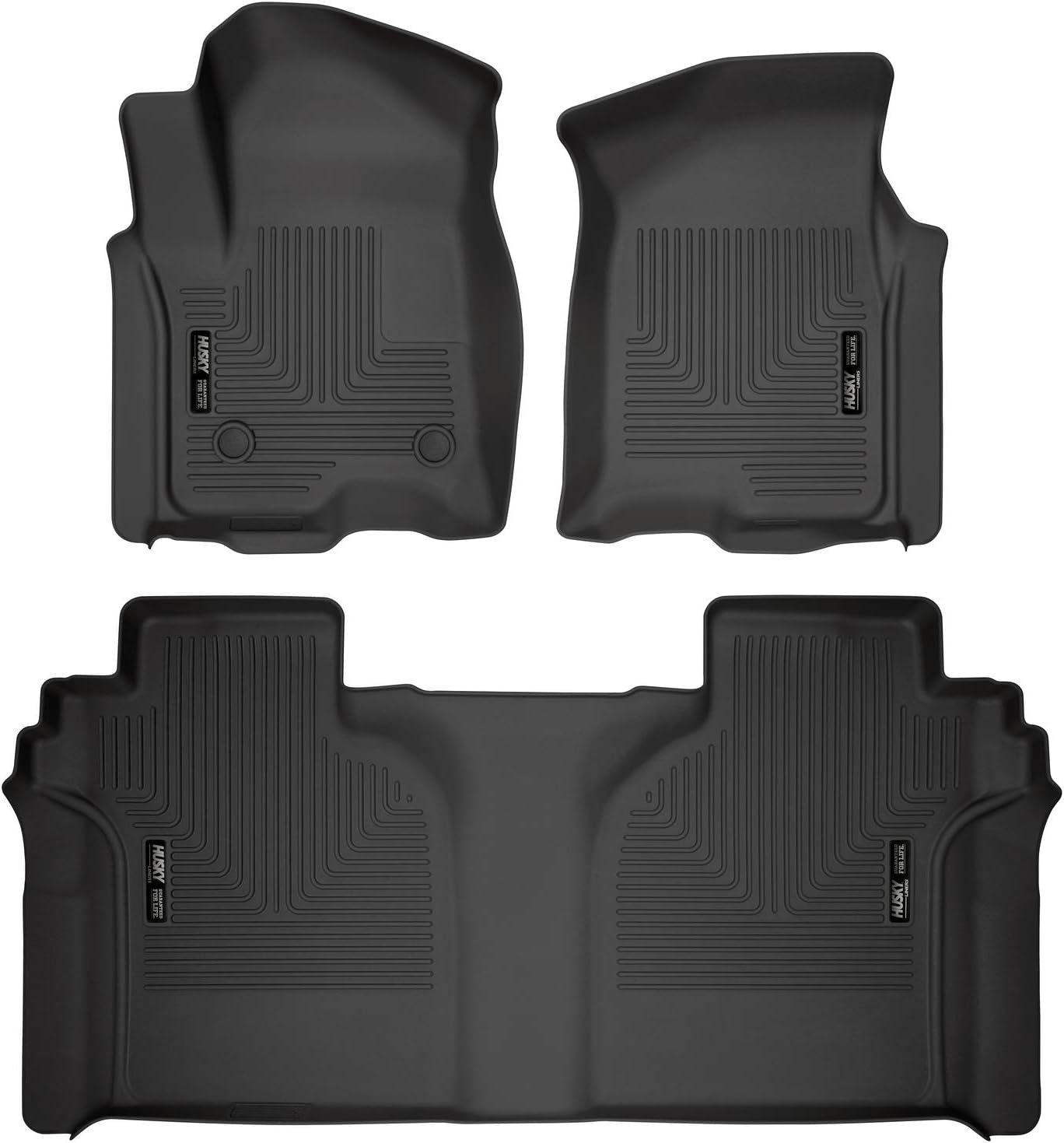 Husky Liners Fits 2019 Chevrolet Silverado Gmc Sierra 1500 Crew Cab With Carpeted Factory Storage Box Weatherbeater Front 2nd Seat Floor Mats