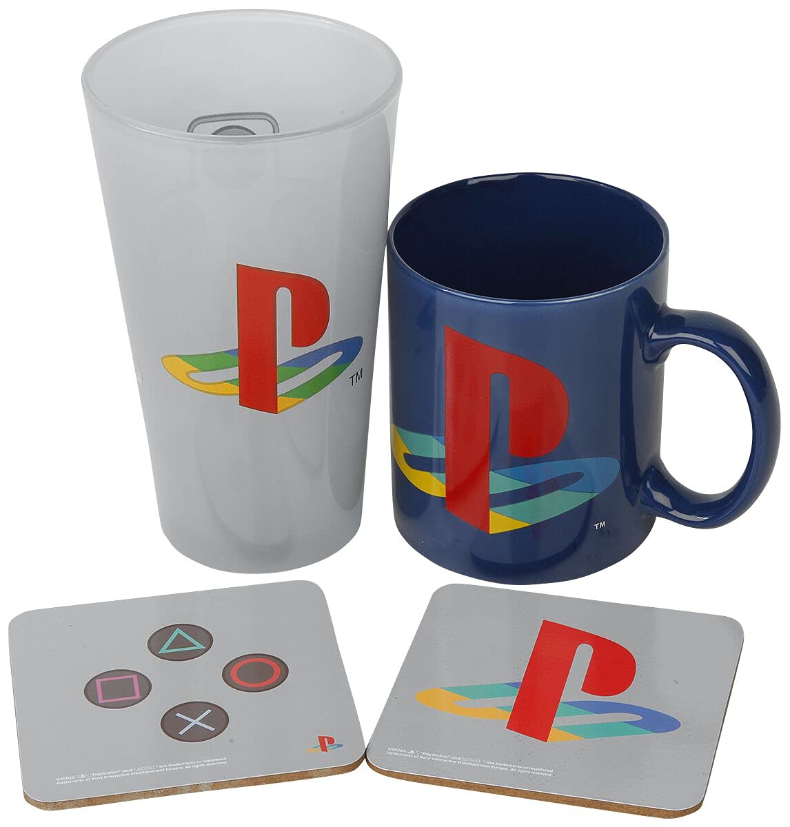 PlayStation Classic Mug, 400ml Glass & 2 Coasters Collectable Gift Box