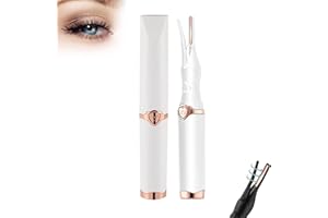 hoehew Heated Eyelash Curler for Women - 2025 Upgrade Electric Eyelash Curler with USB Rechargeable, 3 Heat Modes, Fast Heat up in 8s, 24 Hours Long Lasting (White)