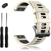 EZMVZKU 22mm Quickfit Sport Band for Garmin Fenix 8/8Pro 47mm/Fenix 7/7 Pro/6/6 Pro/5 Plus,Silicone Watchband Strap for Forerunner 970 965 955/Approach S70/quatix 8/tactix 8 47mm/Descent G2/G1 Solar