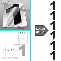 iSYFIX Black Vinyl Number 1 (One) Stickers - 6 Pack