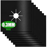 Stove Burner Covers,0.3 MM Double Thickness,8 Pack,Gas Stove Burner Liners,Non-stick Reusable Gas Range Stove Top Covers for